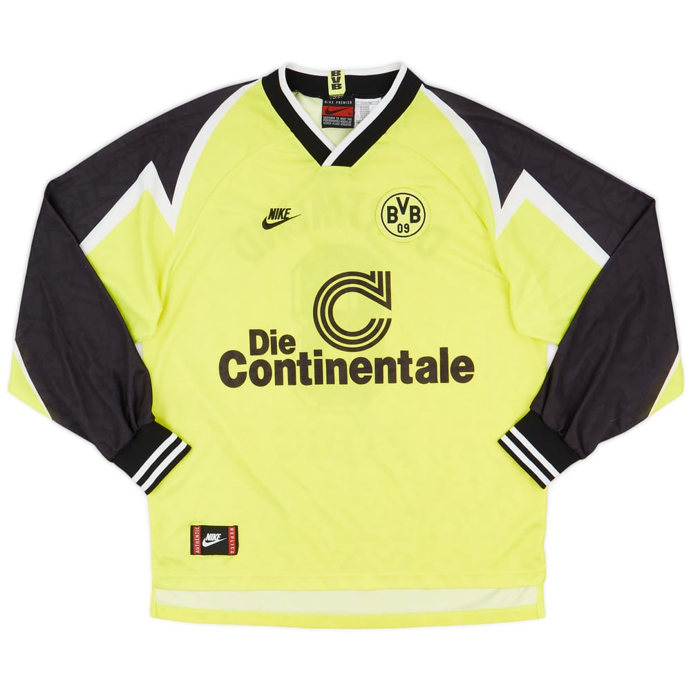 1995-96 Borussia Dortmund Home L/S Shirt Zorc #8 - 8/10 - (XL)