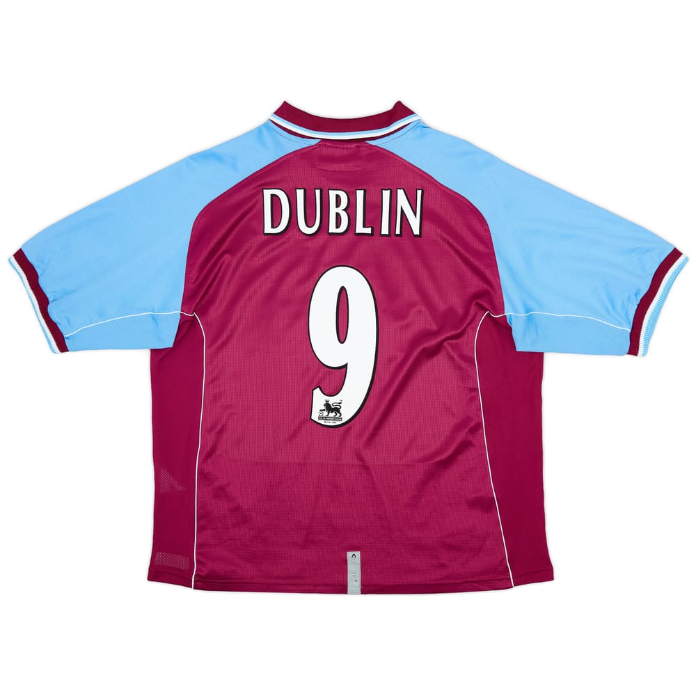 2000-01 Aston Villa Home Shirt Dublin #9 - 8/10 - (XL)