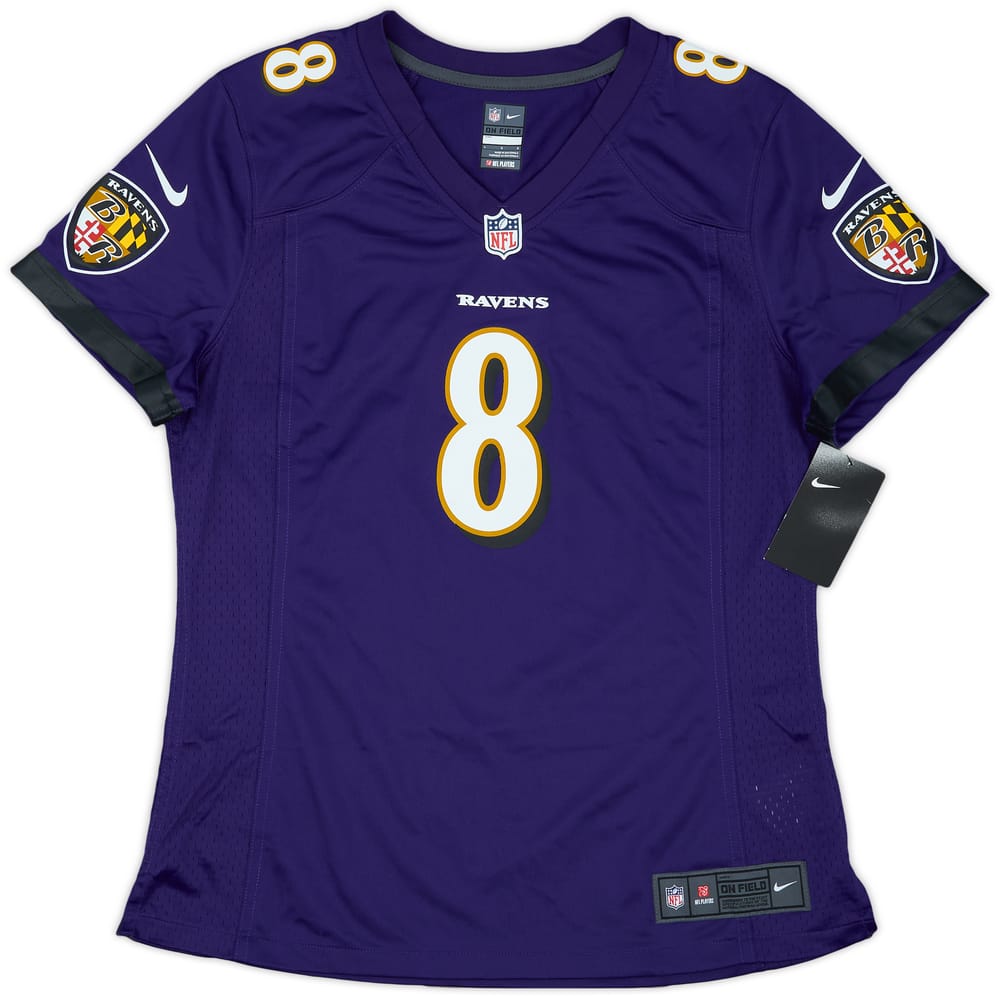 2018-24 Baltimore Ravens Jackson #8 Nike Game Home Jersey Womens (L)