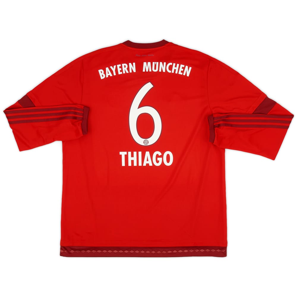 2015-16 Bayern Munich Home L/S Shirt Thiago #6 - 9/10 - (XL)