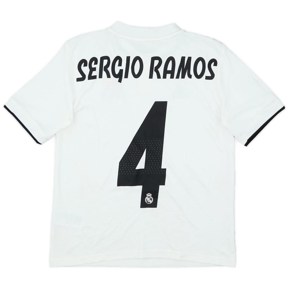 2018-19 Real Madrid Home Shirt Sergio Ramos #4 - 7/10 - (M.Boys)