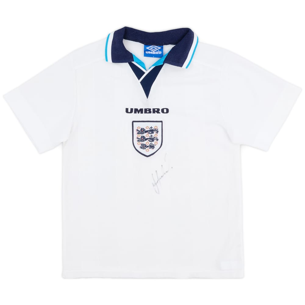 1995-97 England Signed Home Shirt - 7/10 - (Y)