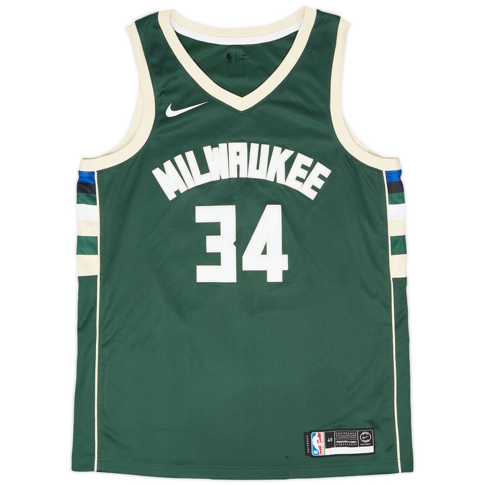 2017-25 Milwaukee Bucks Antetokounmpo #34 Nike Swingman Away Jersey - 7/10 - (L)