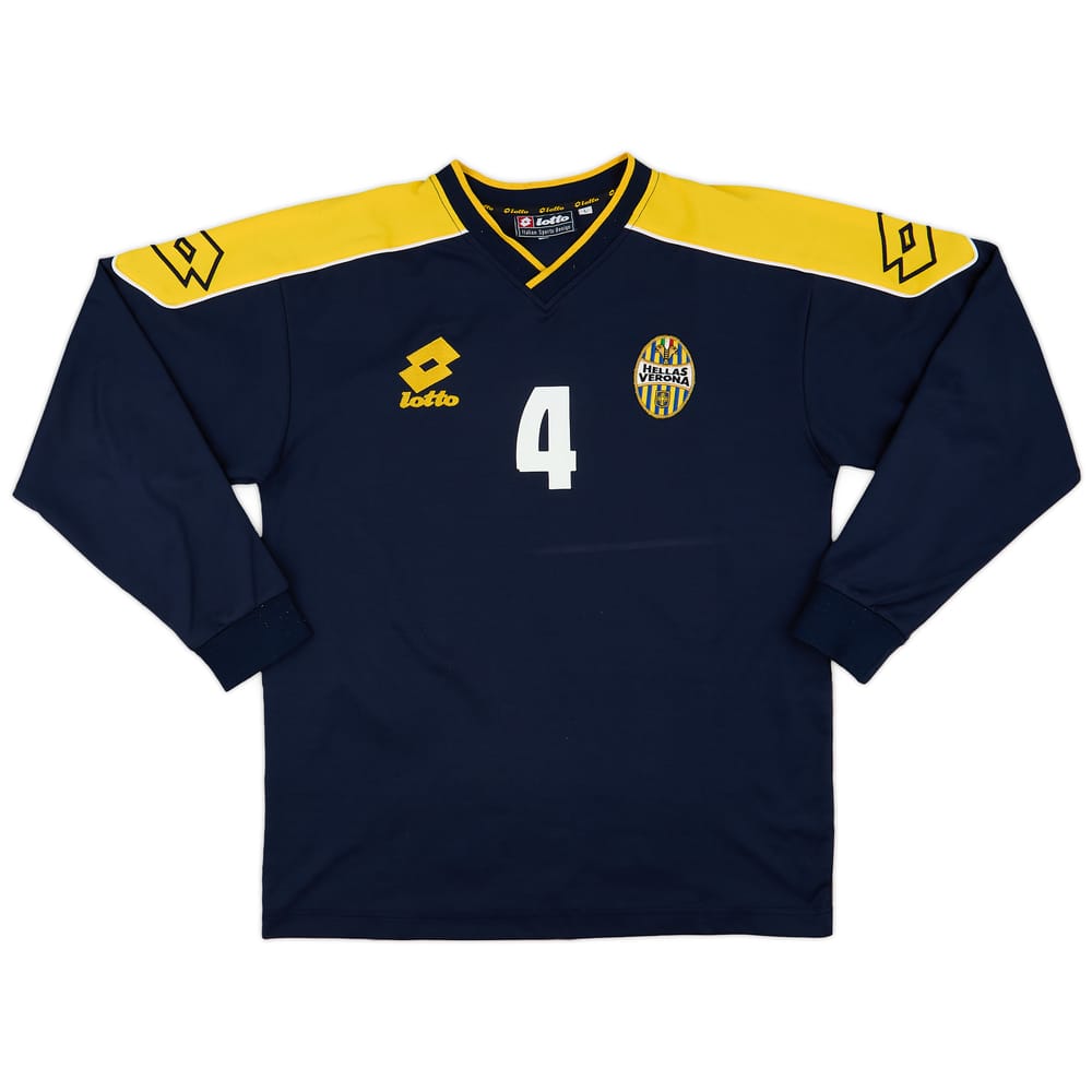 2000-02 Hellas Verona Lotto Player Issue Training L/S Shirt #4 - 9/10 - (L)