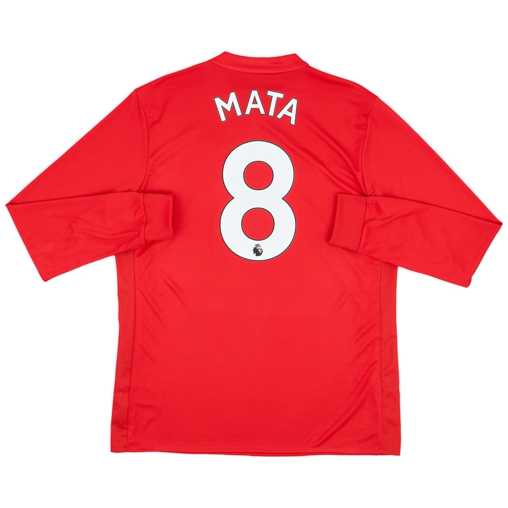 2017-18 Manchester United Home L/S Shirt Mata #8 (L)