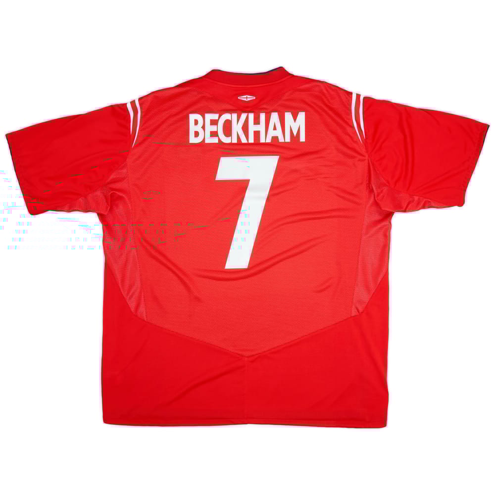 2004-06 England Away Shirt Beckham #7 - 8/10 - (3XL)