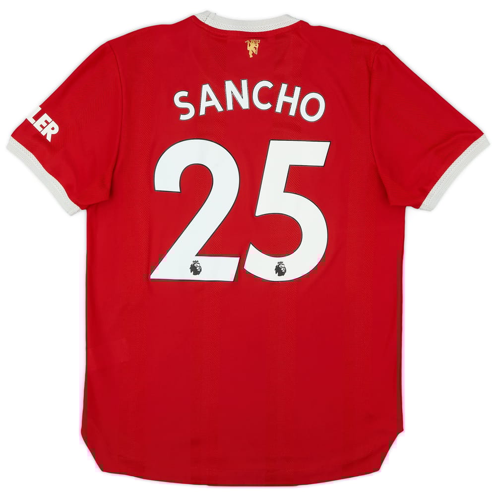 2021-22 Manchester United Authentic Home Shirt Sancho #25 - 7/10 - (M)