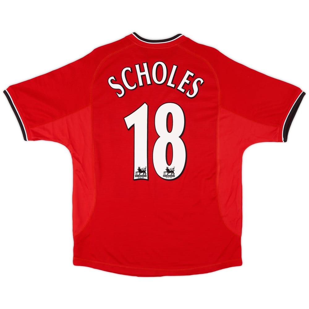 2000-02 Manchester United Home Shirt Scholes #18 - 8/10 - (M)