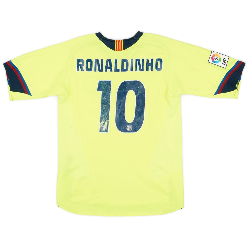 2005-06 Barcelona Away Shirt Ronaldinho #10 - 5/10 - (XL.Boys)