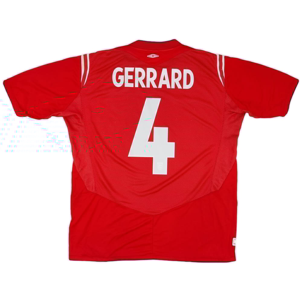 2004-06 England Away Shirt Gerrard #4 - 6/10 - (XXL)