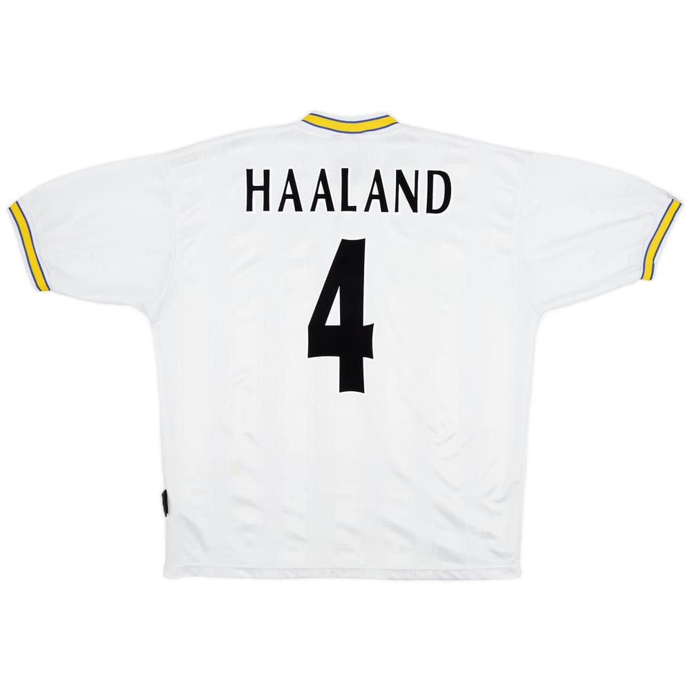 1996-98 Leeds United Home Shirt Haaland #4 - 5/10 - (L)