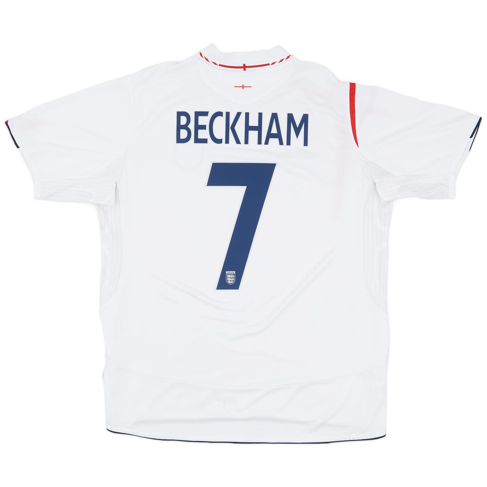 2005-07 England Home Shirt Beckham #7 - 7/10 - (XL)