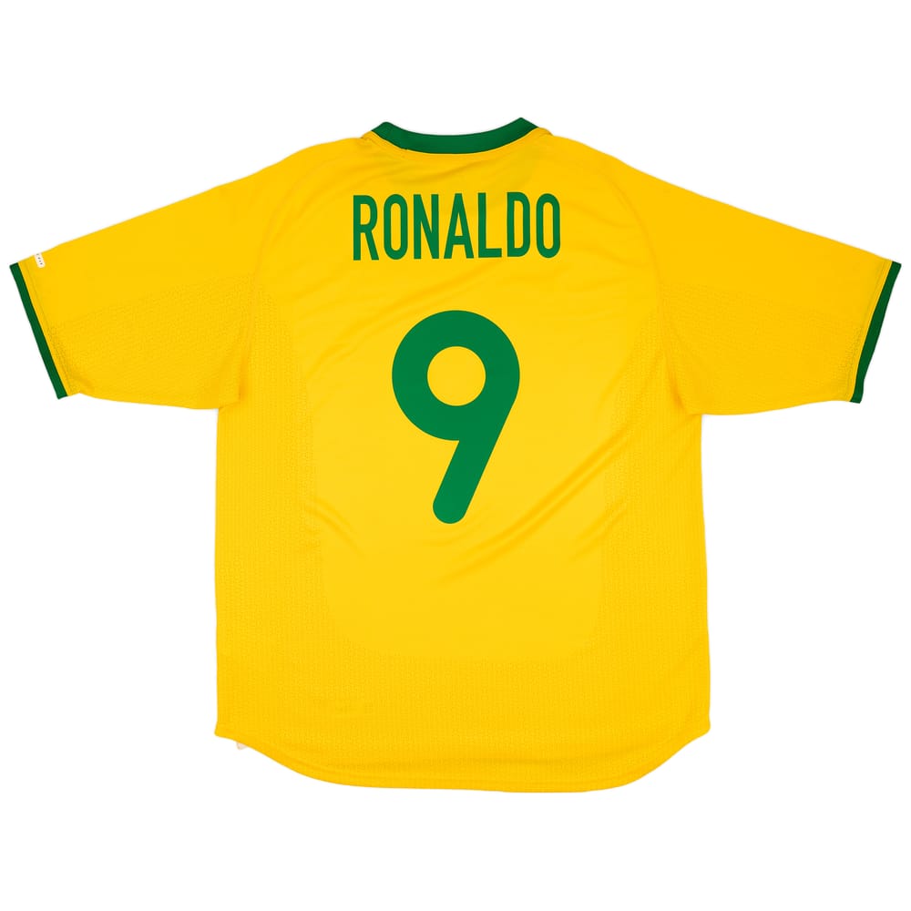 2000-02 Brazil Home Shirt Ronaldo #9 - 8/10 - (L)