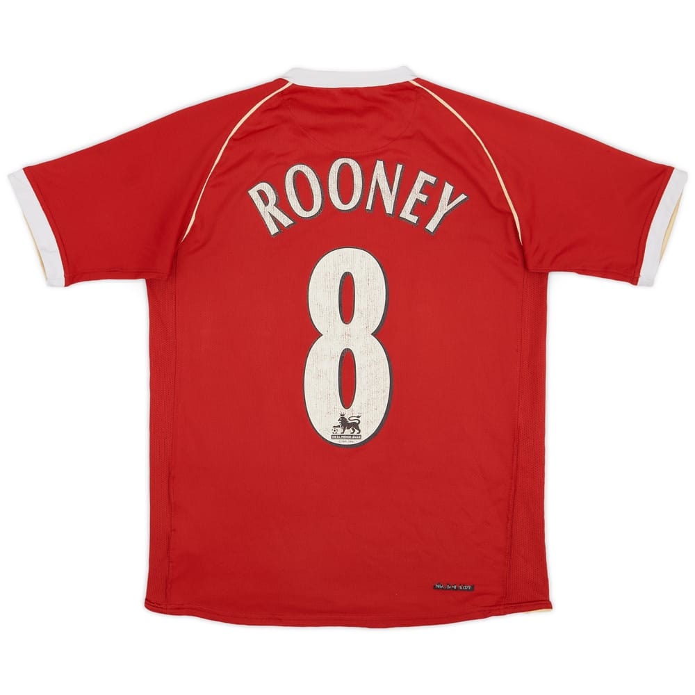 2006-07 Manchester United Home Shirt Rooney #8 - 6/10 - (L.Boys)