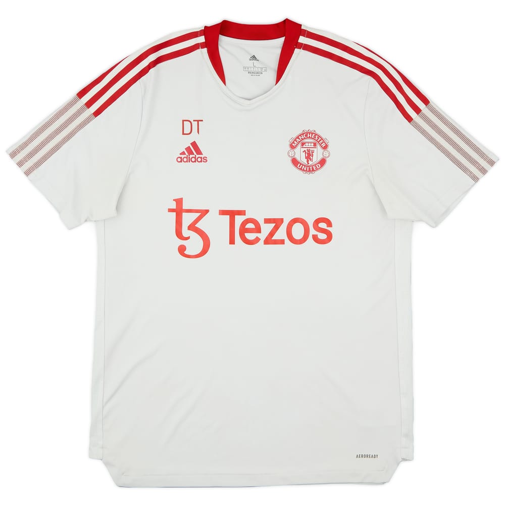 2021-22 Manchester United Staff Issue adidas Training Shirt 'DT' - 8/10 - (L)