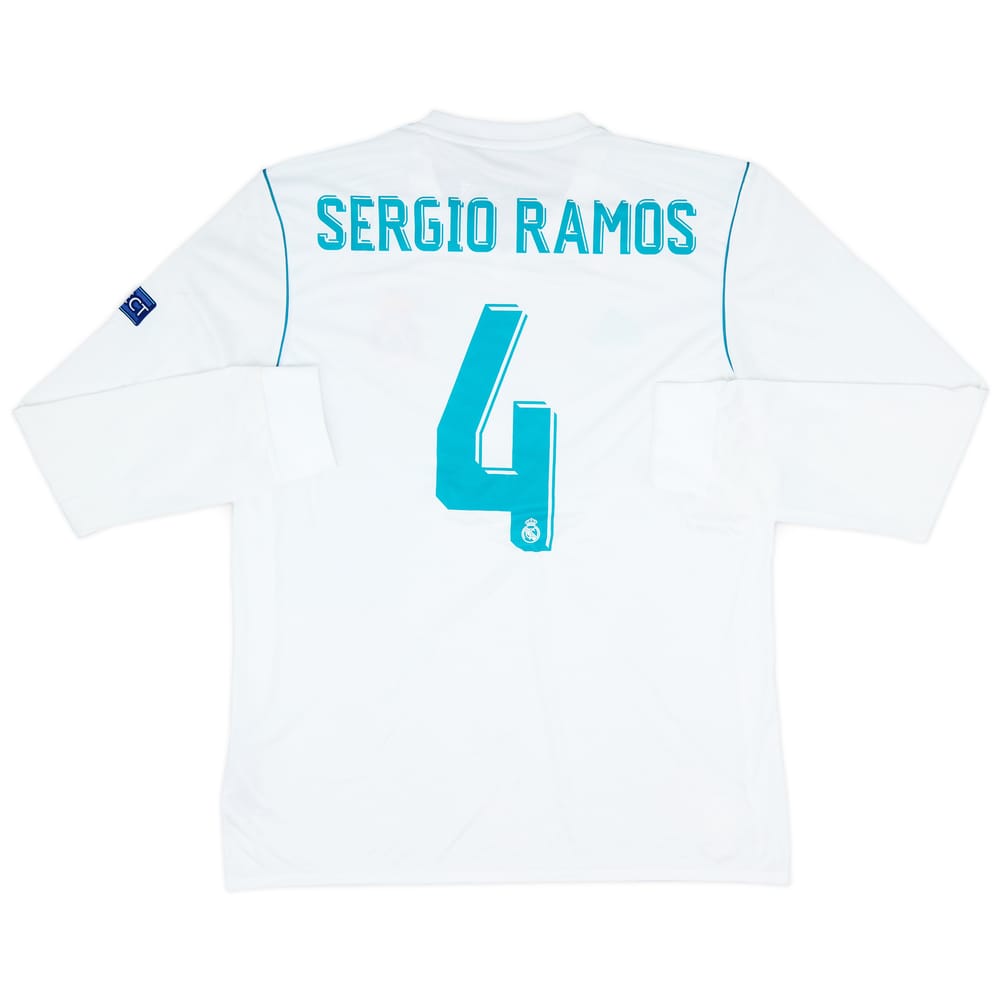 2017-18 Real Madrid Home L/S Shirt Sergio Ramos #4 (L)