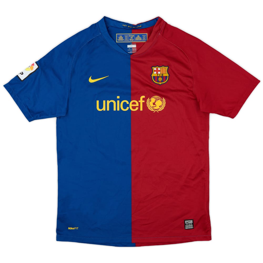 2008-09 Barcelona Home Shirt - 9/10 - (XL.Boys)