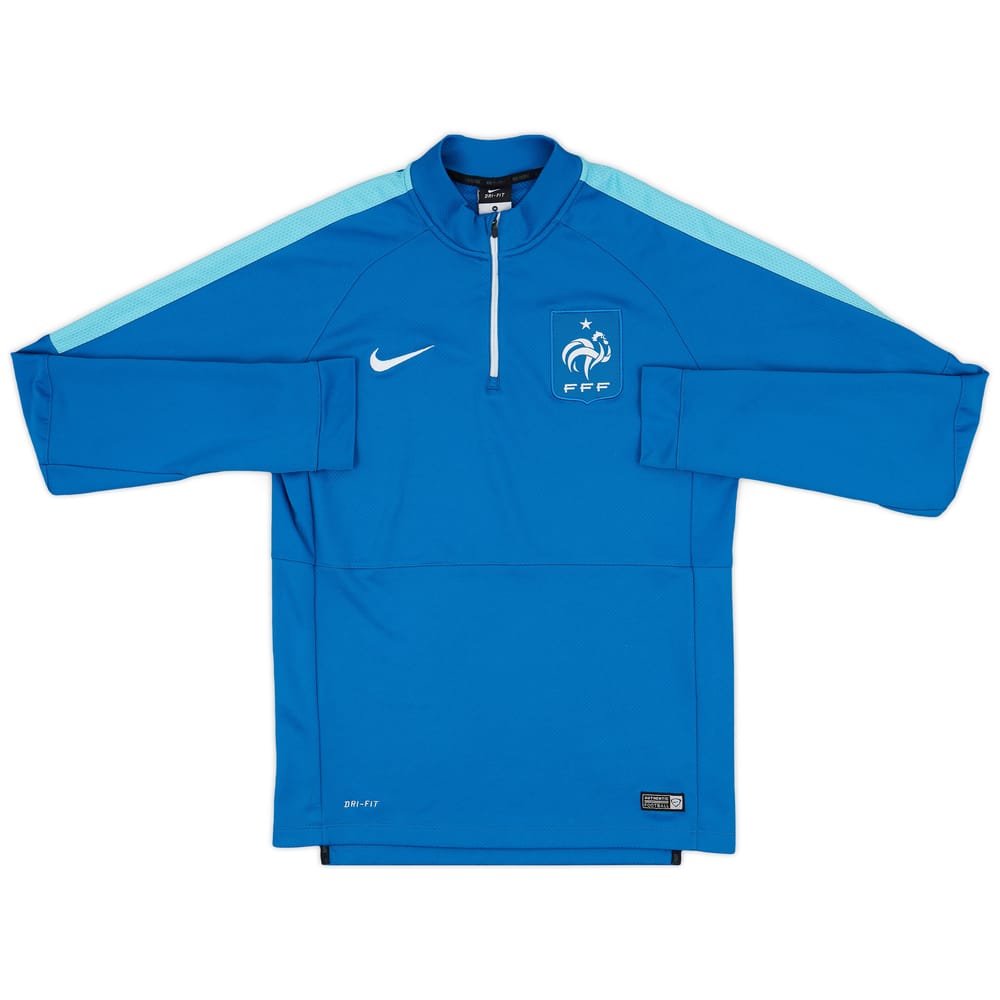 2015-16 France Nike 1/4 Zip Drill Top - 9/10 - (M)