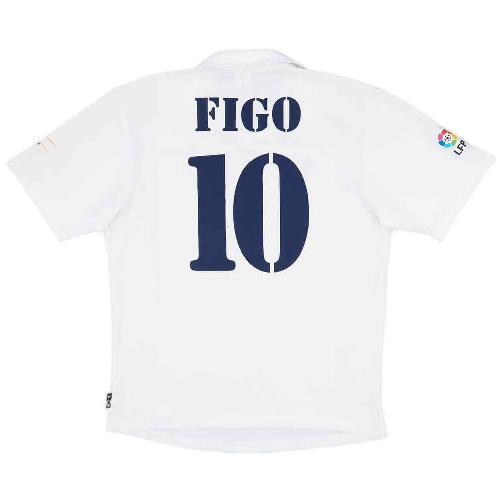 2001-02 Real Madrid Home Shirt Figo #10 - 4/10 - (XL)