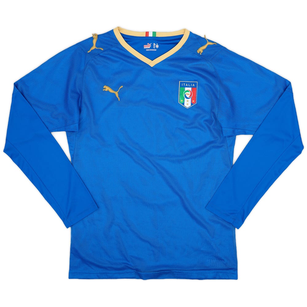 2007-08 Italy Home L/S Shirt - 4/10 - (S)