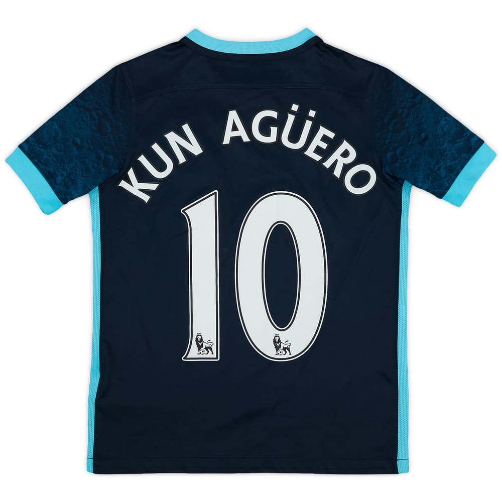 2015-16 Manchester City Away Shirt Kun Aguero #10 - 8/10 - (M.Boys)