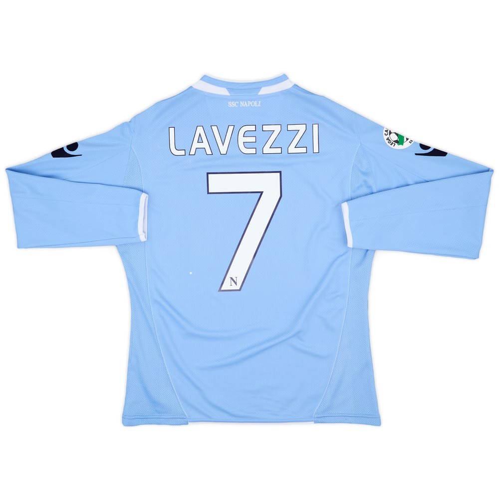 2009-10 Napoli Home L/S Shirt Lavezzi #7 - 9/10 - (S)