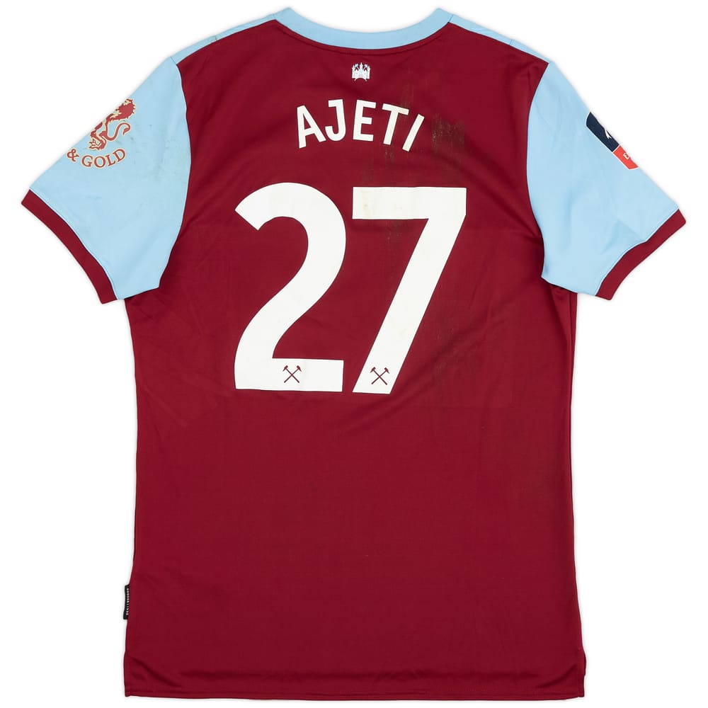 2019-20 West Ham Match Worn FA Cup Home Shirt Ajeti #27
