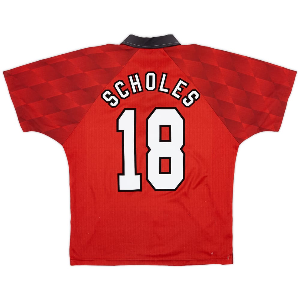 1996-98 Manchester United Home Shirt Scholes #18 - 4/10 - (M)