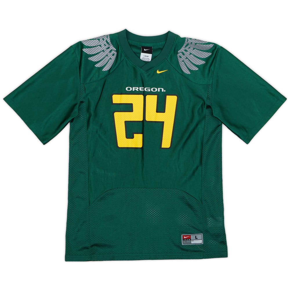 2010-11 Oregon Ducks Barner #24 Nike Home Jersey - 8/10 - (L.Boys)