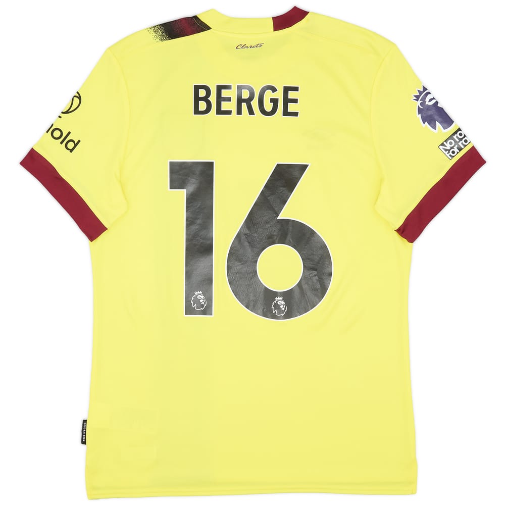 2023-24 Burnley Match Issue Away Shirt Berge #16