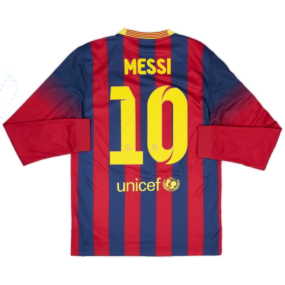 2013-14 Barcelona Home L/S Shirt Messi #10 - 8/10 - (S)