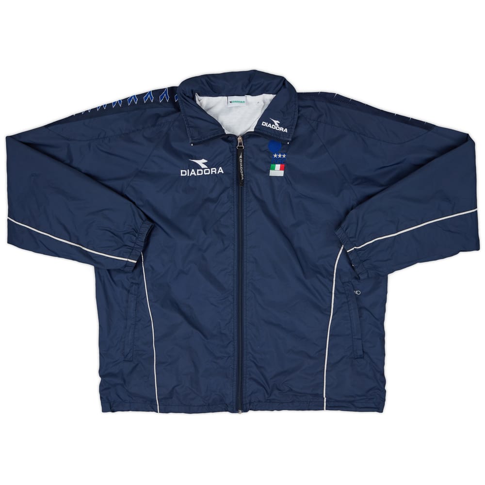 1998 Italy FIGC Diadora Hooded Rain Jacket - 8/10 - (M)
