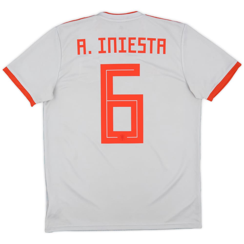2018-19 Spain Away Shirt A.Iniesta #6 - 9/10 - (M)