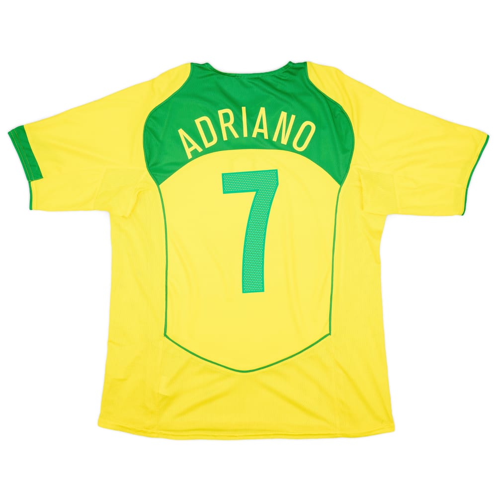 2004-06 Brazil Home Shirt Adriano #7 - 8/10 - (XL)