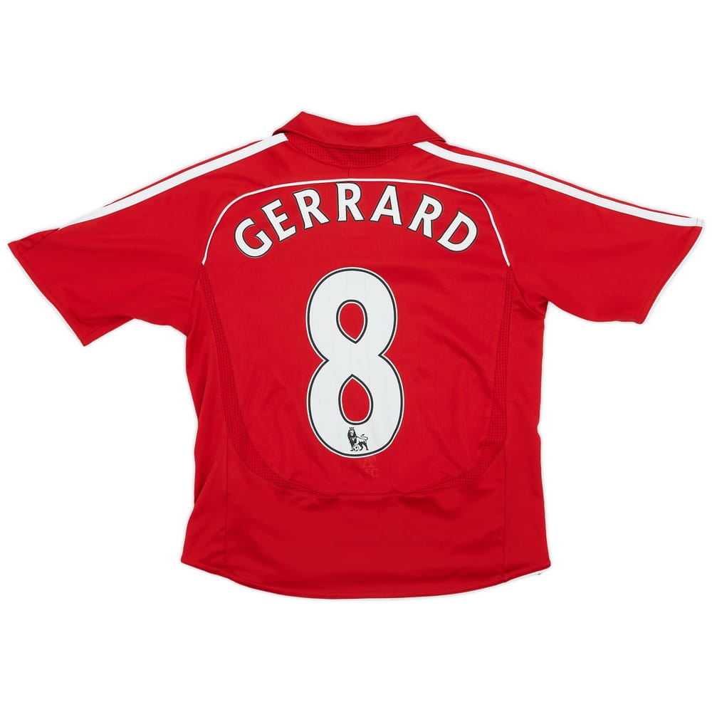 2006-08 Liverpool Home Shirt Gerrard #8 - 7/10 - (S.Boys)