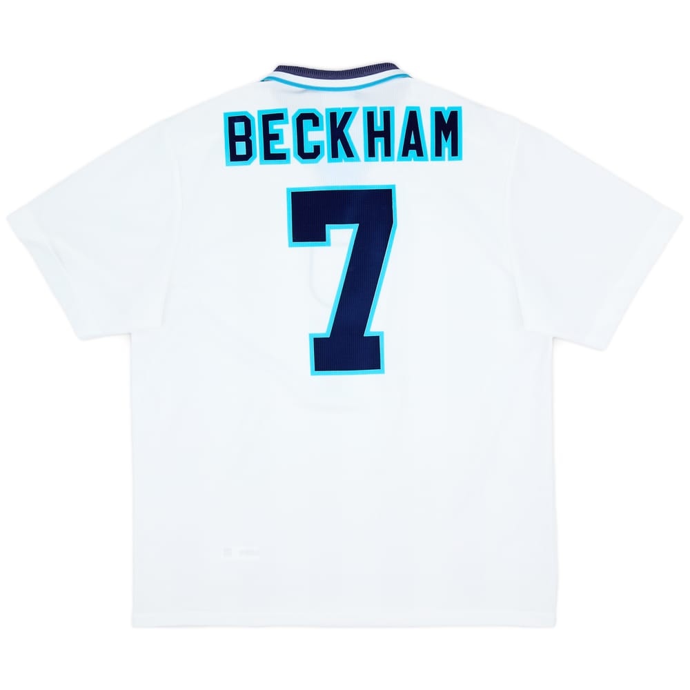 1995-97 England Home Shirt Beckham #7 - 8/10 - (XL)