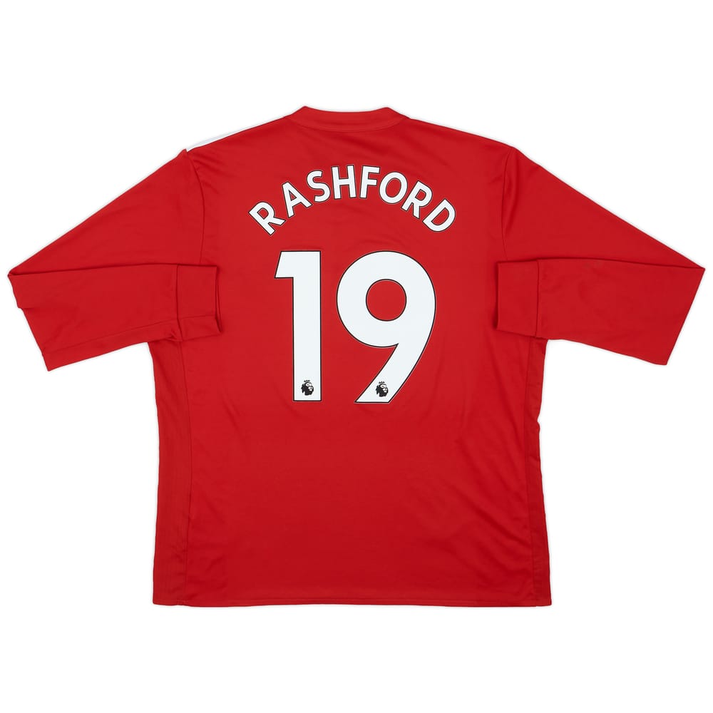 2017-18 Manchester United Home L/S Shirt Rashford #19 - 5/10 - (XL)