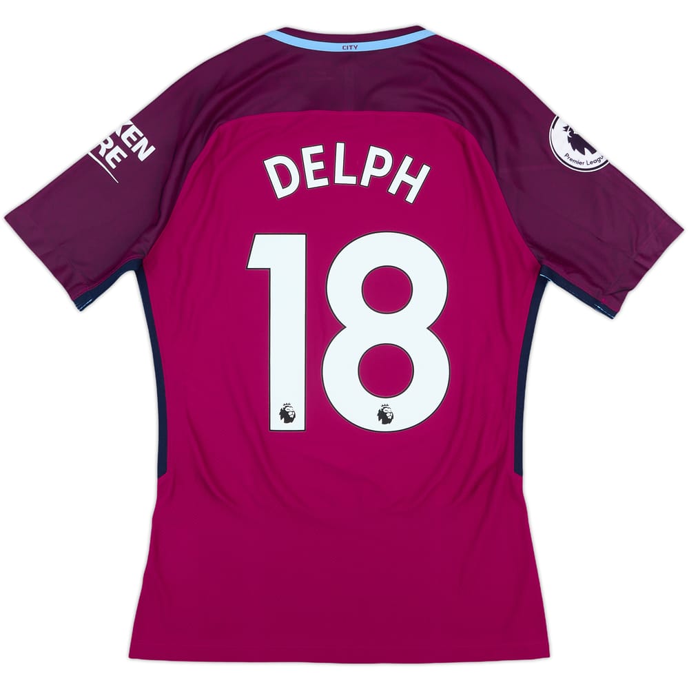 2017-18 Manchester City Match Issue Away Shirt Delph #18