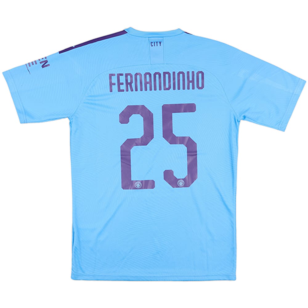2019-20 Manchester City Match Issue Carabao Cup Home Shirt Fernandinho #25