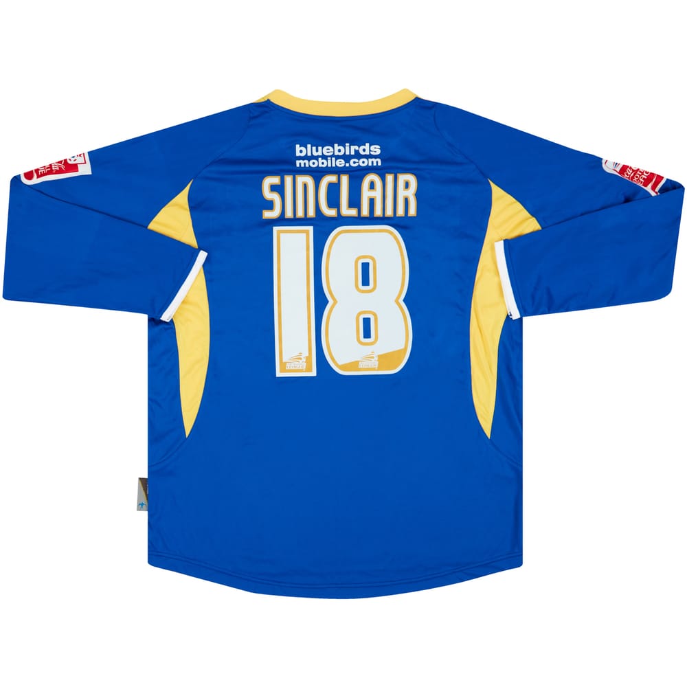 2007-08 Cardiff Match Issue Home L/S Shirt Sinclair #18