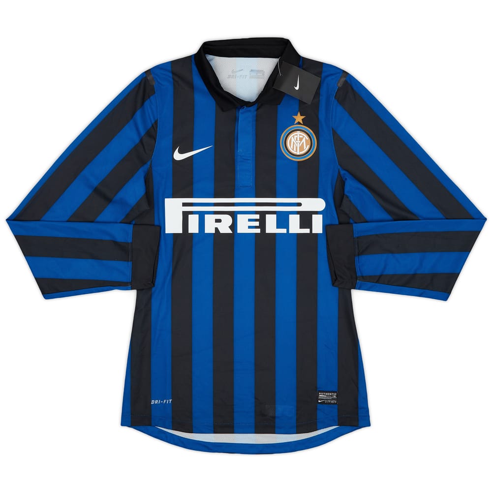 2011-12 Inter Milan Player Issue Home L/S Shirt (S)