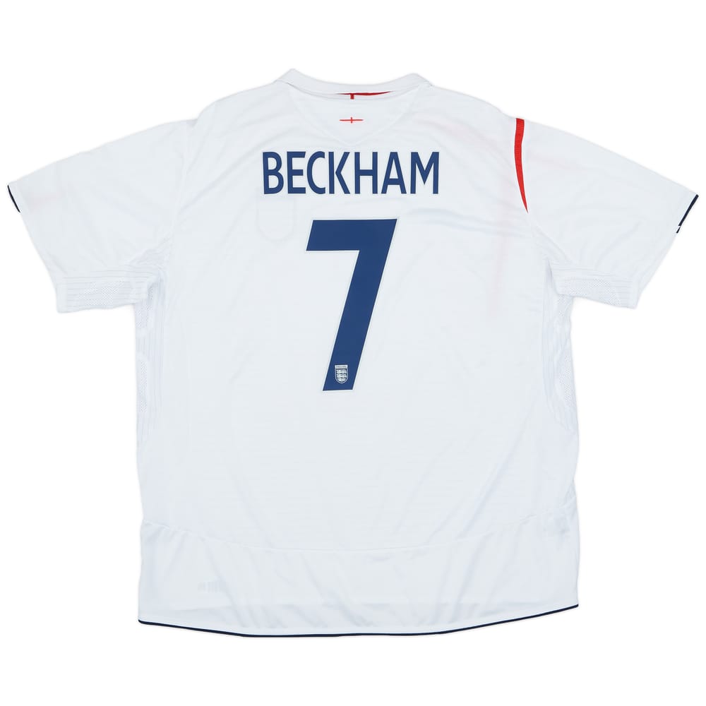 2005-07 England Home Shirt Beckham #7 - 7/10 - (3XL)