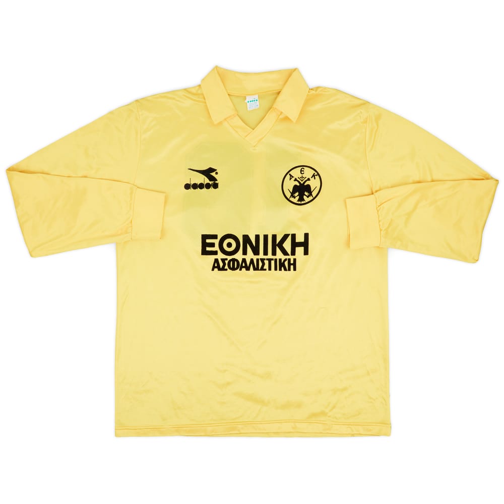 1990-91 AEK Athens Match Issue Home L/S Shirt #16