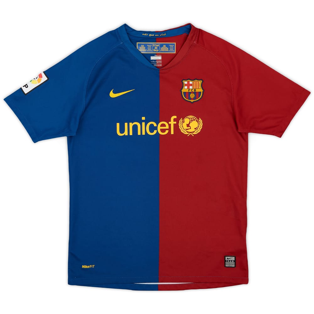 2008-09 Barcelona Home Shirt - 8/10 - (L.Boys)
