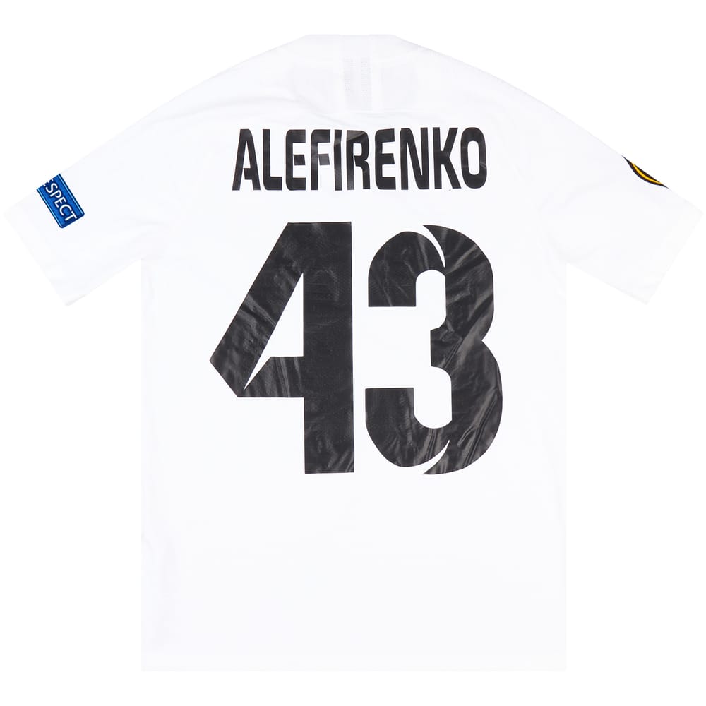 2020-21 Zorya Luhansk Match Issue Europa League Home Shirt Alefirenko #43 (v Leicester)