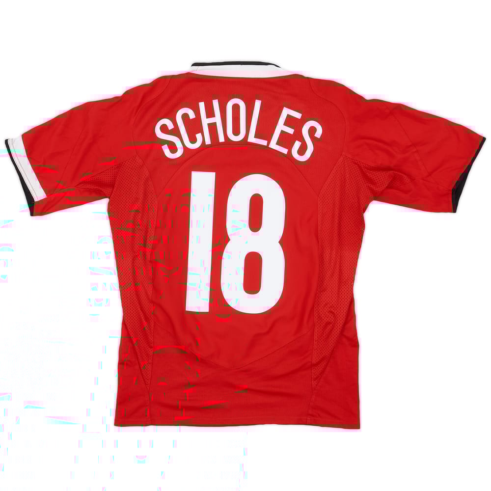 2004-06 Manchester United Home Shirt Scholes #18 - 6/10 - (S)