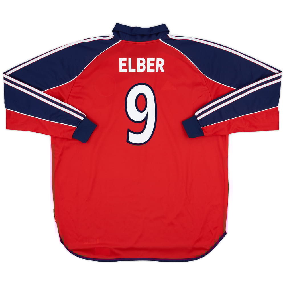 1999-01 Bayern Munich Player Issue Home L/S Shirt Elber #9 - 9/10 - (XL)
