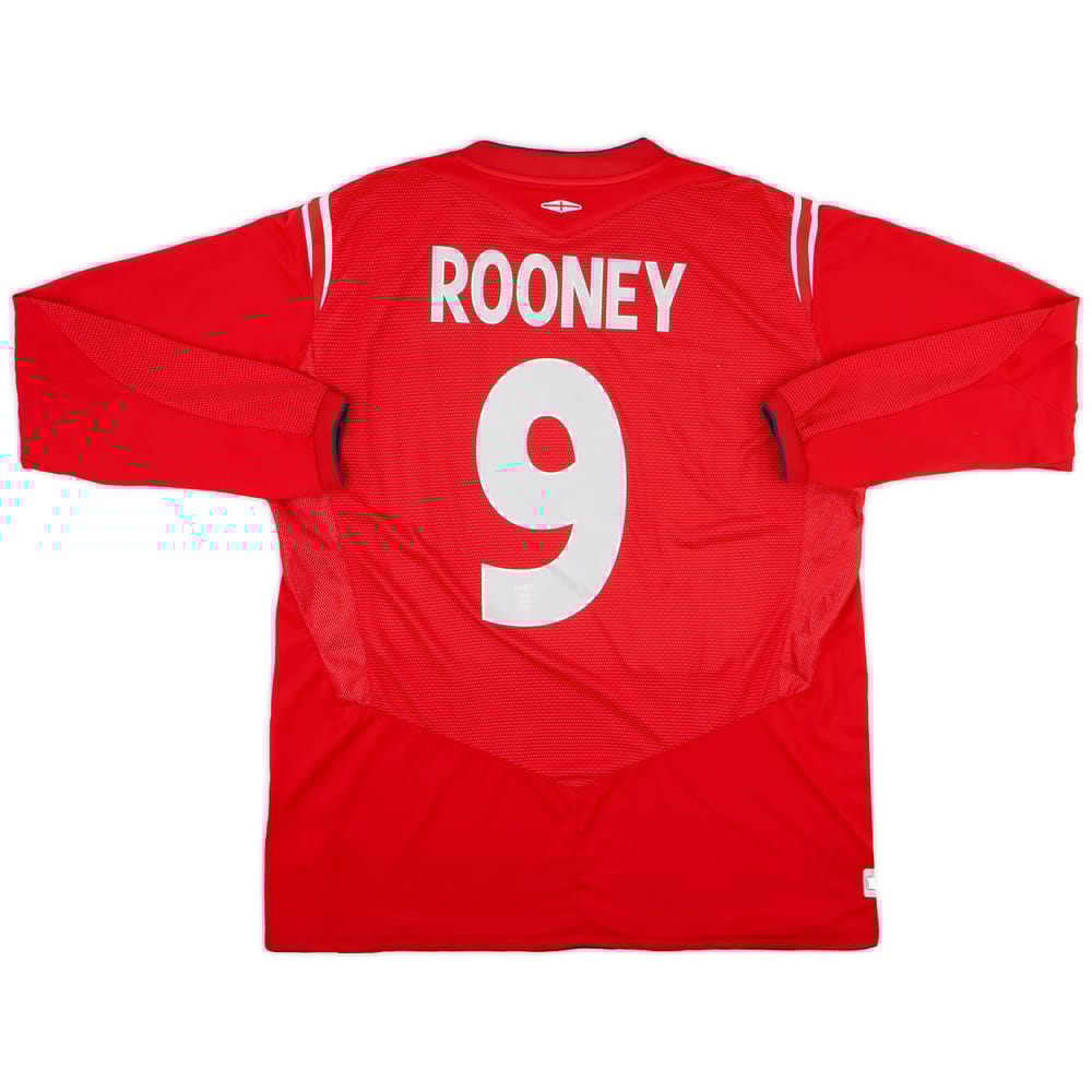 2004-06 England Away L/S Shirt Rooney #9 - 9/10 - (XL)