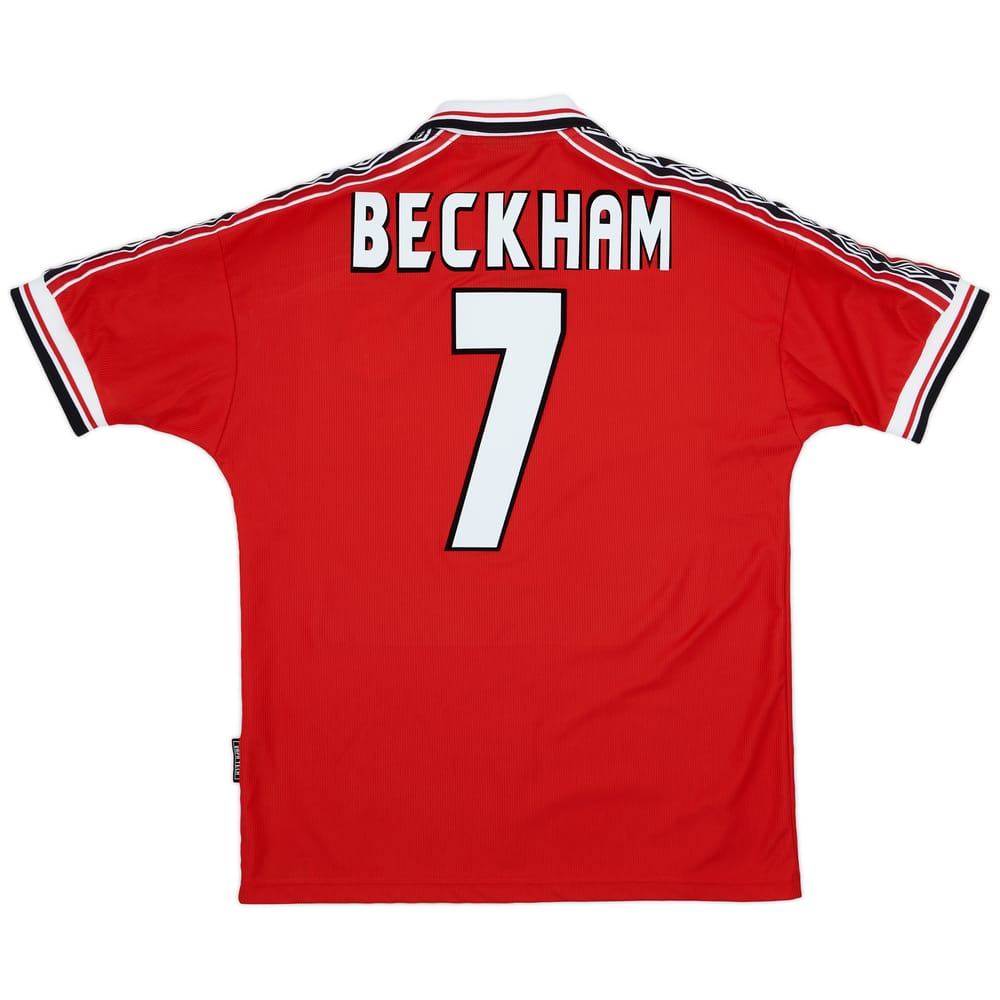 1998-00 Manchester United Home Shirt Beckham #7 - 8/10 - (M)