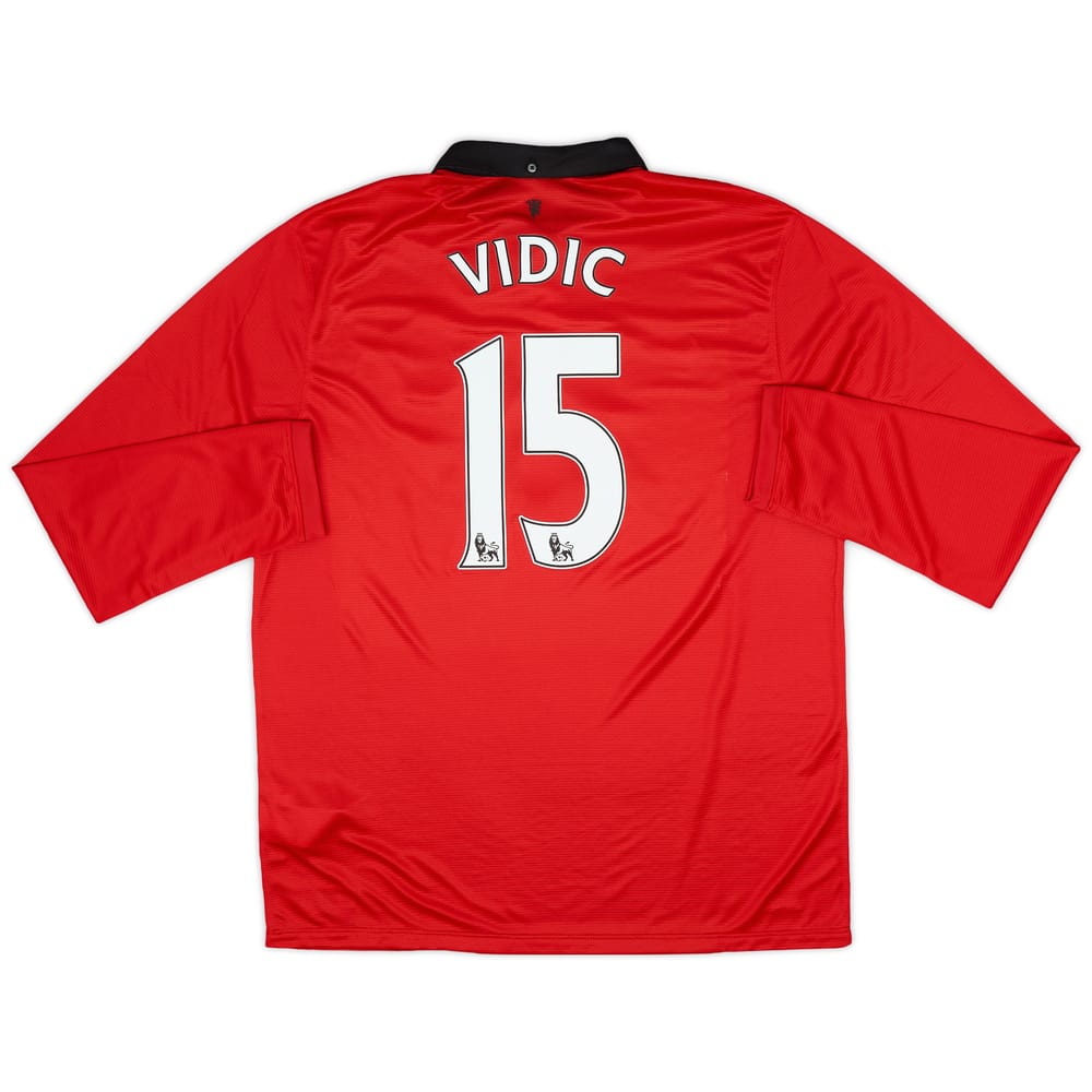 2013-14 Manchester United Home L/S Shirt Vidic #15 (XL)